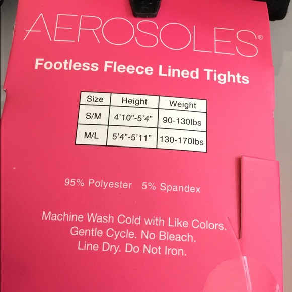 Aerosoles Fleece Lined Tights Leggings 2 Pair NWT - Picture 4 of 5